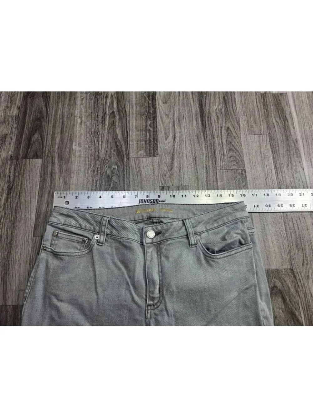 Michael Kors Izzy Skinny Jeans Womens 8 Gray Light Wash Mid‎ Rise Stretch Denim